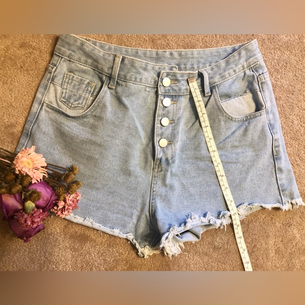 Womens high waisted cutoff denim jean shorts